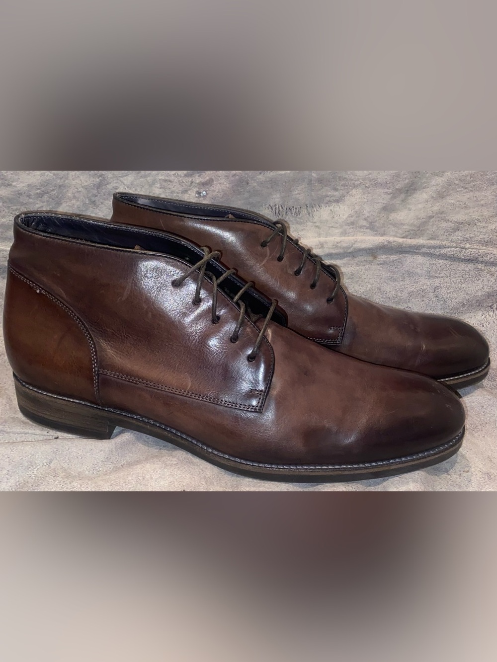 John Varvatos Lace Up Chukka Boots Leather Dress Casual Work 13 Italy Handmade